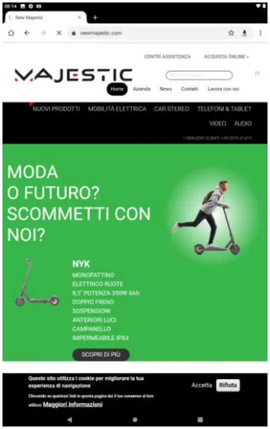 MAJESTIC TAB 814 Tablet PC - Web browsing