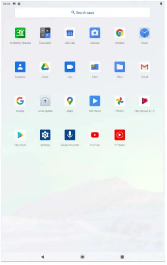 MAJESTIC TAB 814 Tablet PC - application menu