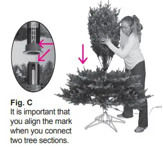 GE Pre-Lit Christmas Trees with Easy Light Instruction Manual - To assemble the section labeled