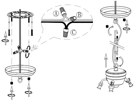 YOUKAIN HDLP-10556BKBD Light Pro 6-Light Vintage Matte Black and Muted Brass Chandelier - TOOLS2