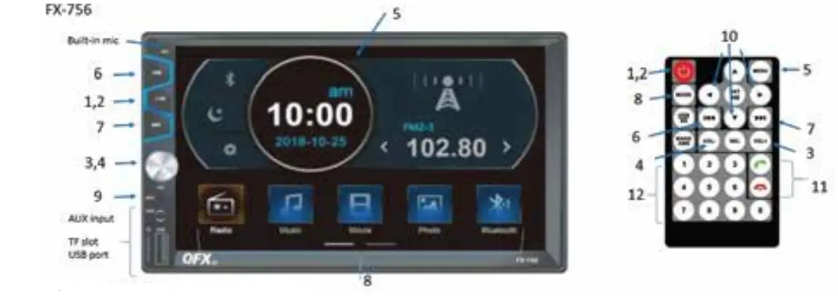 QFX-FX-756-Car-Stereo-7-Inch-Touchscreen-Bluetooth-AM-FM-Radio-fig-2