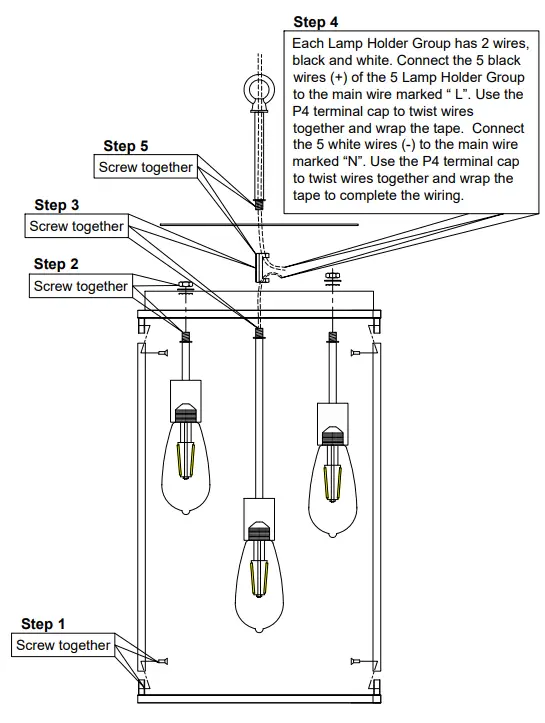 4MODERNHOME-19191-5WH-P-Maxax-5-Light-Square-or-Rectangle-Chandeliers-fig-3