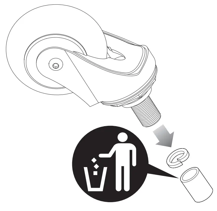 Attaching the Rear Caster Wheels