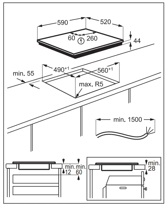 Electrolux HOX650MF Induction Top Hob - cooking