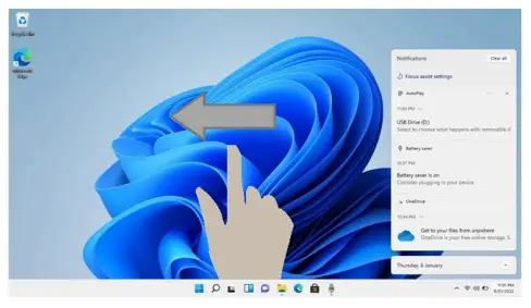 kogan KAL10D600PB ATLAS 10.1 Inch 2-IN-1 D600 Touchscreen Laptop - Notifications centre