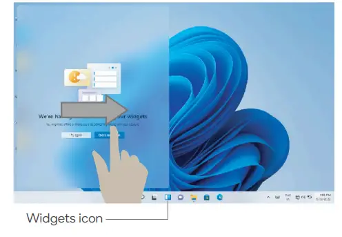 kogan KAL10D600PB ATLAS 10.1 Inch 2-IN-1 D600 Touchscreen Laptop - Widgets menu
