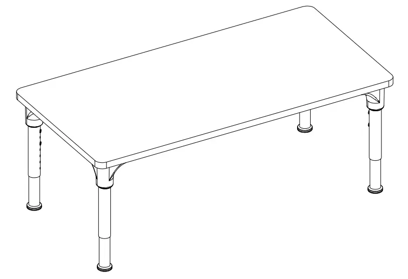 Flash Furniture MK-ME088025-T-GG Hercules Wooden Adjustable Rectangular Table