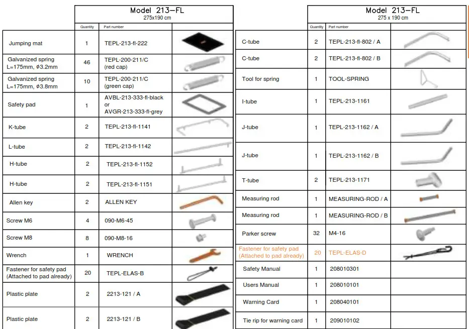Avyna 213-FL Pro-Line Rectangular Trampolines - fig