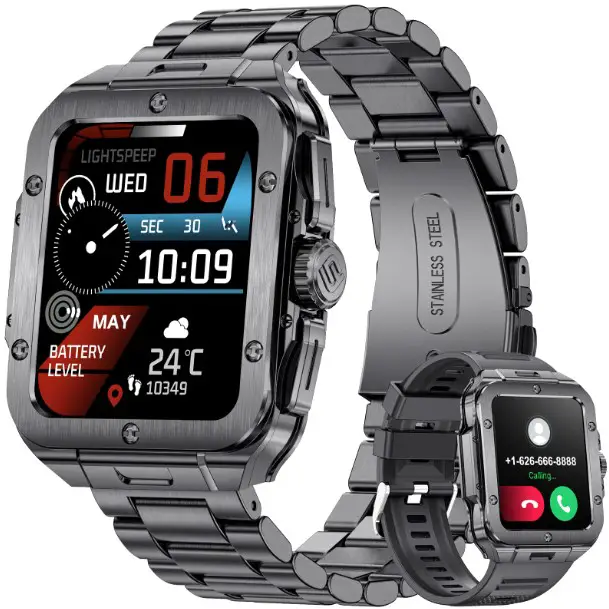 LIGE ST10 Military Smart Watch for Men with Bluetooth Dail Calls Speaker
