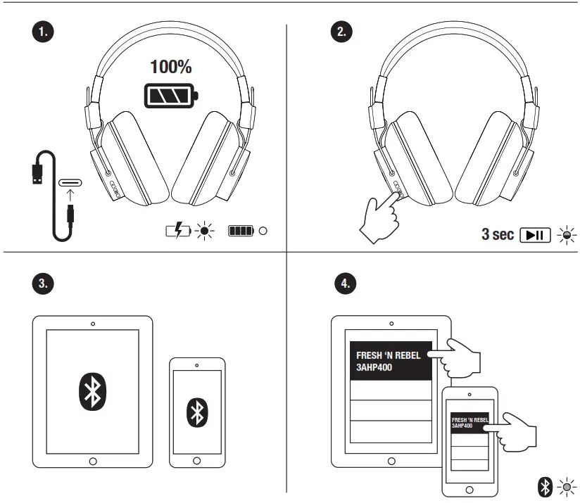FRESH N REBEL 3AHP400 Wireless ANC Headphones - GET CONNECTED