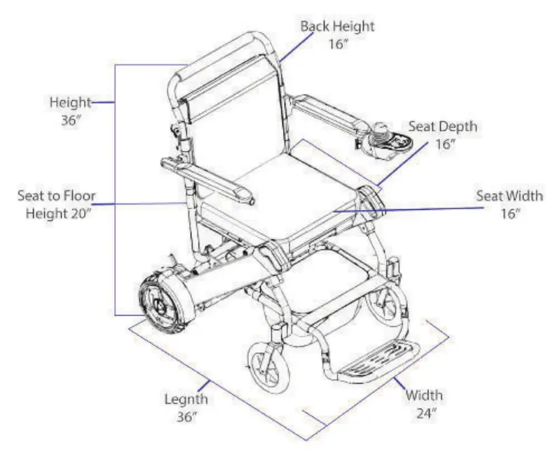 EasyFold Elite Intelligent Folding Wheelchair - Battery