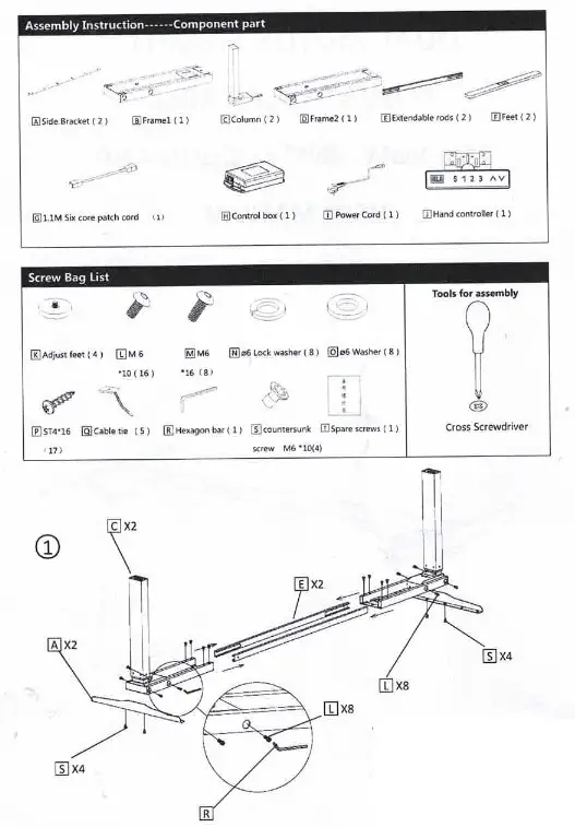 ergowerken 650805 Dual Motor Height Adjustable Table - Assembly instruction