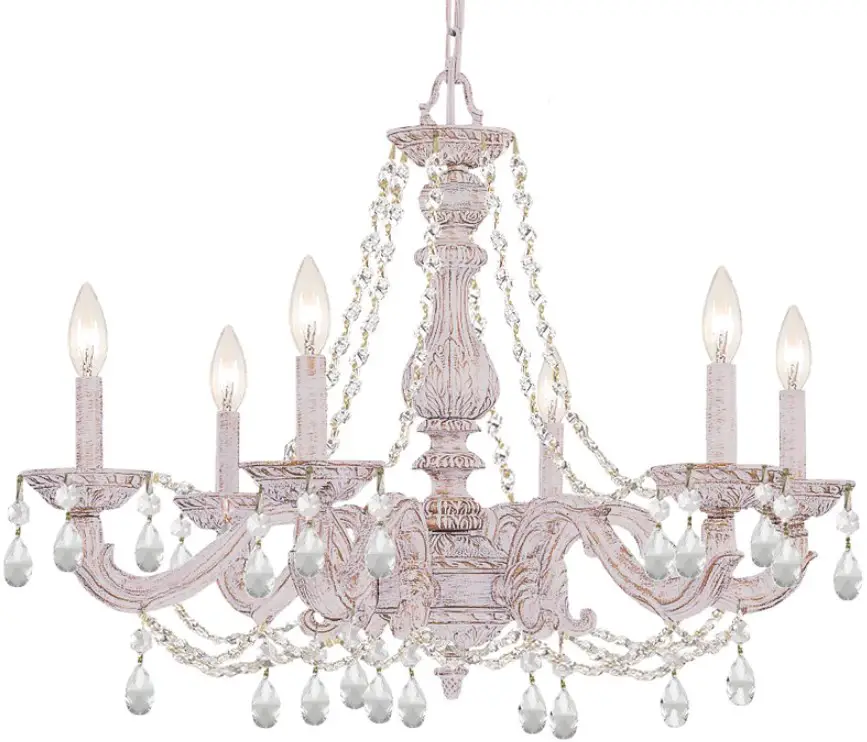CRYSTORAMA 5026-AW-CL-MWP Six Light Chandelier Paris Market
