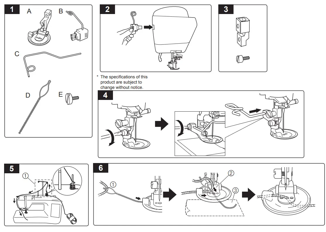 BABY LOCK BLTY CCF Free Motion Couching Foot - Assembly