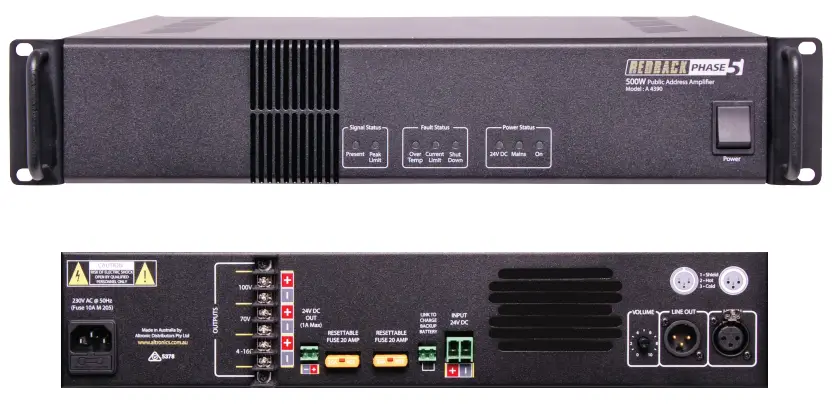 REDBACK 4390A 500 Watt Power Amplifier -