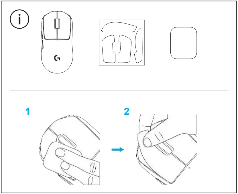 Logitech G PRO X SUPERLIGHT Wireless Gaming Mouse - optional grip tape