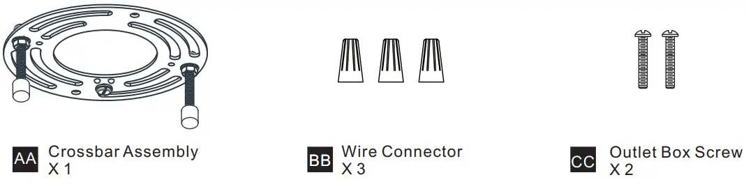 QUOIZEL QSF5632MBK Cedar Park 4 Light Matte Black Semi Flush Mount Ceiling Light - MOUNTING HARDWARE