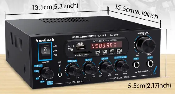 Sunbuck AS-35BU Home Audio Amplifier Stereo Receivers-fig-3