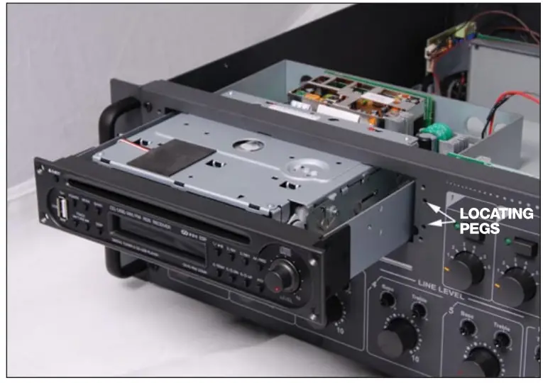 JDM A4346 CDR 100RDSU CD USB Player FM RDS Receiver - plastic locating pegs