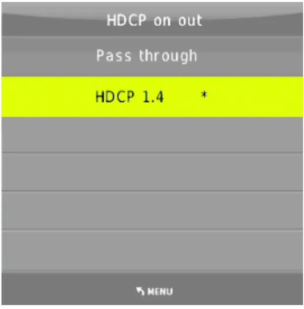 HDCP on out