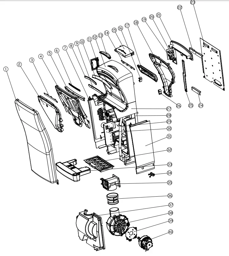 Biodrier BB702W Prestige Washrooms Surface Mounted High Speed Hand Dryer - Fig 5