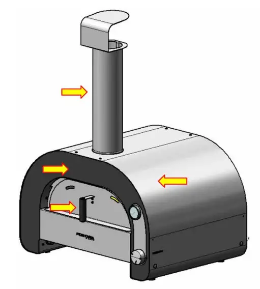 FONTANA FORNI FFMAES60 Maestro Gas Pizza Oven - DANGER OF BURNS