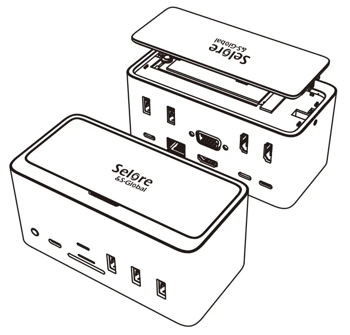 Selore S Global SEDK0104 18 In USB C Quadruple Display Docking Station