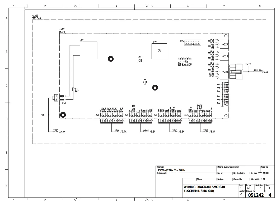 NIBE SMO S40 Indoor Control Module - Electrical circuit diagram