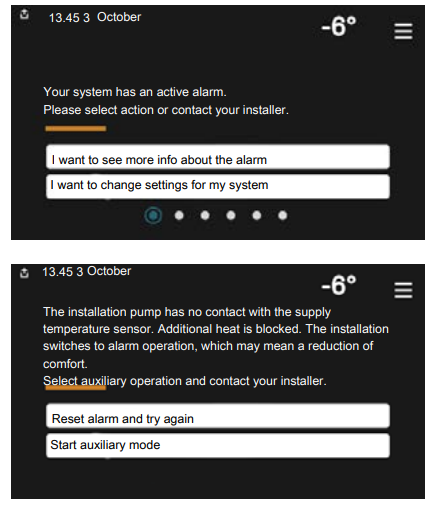 NIBE SMO S40 Indoor Control Module - Manage alarm
