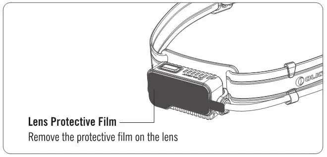 OLIGHT Array 2 Pro Rechargeable LED Headlamp - remove the protective film on the lens