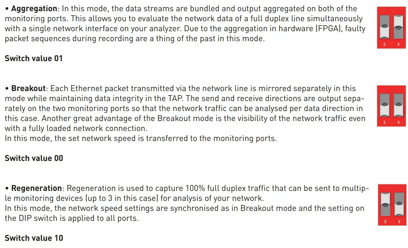 NEOX NETWORKS NEOXPacketRaven Hybrid Singlemode Multimode 1G Fiber TAPs User Guide - Operating Mode Configuration