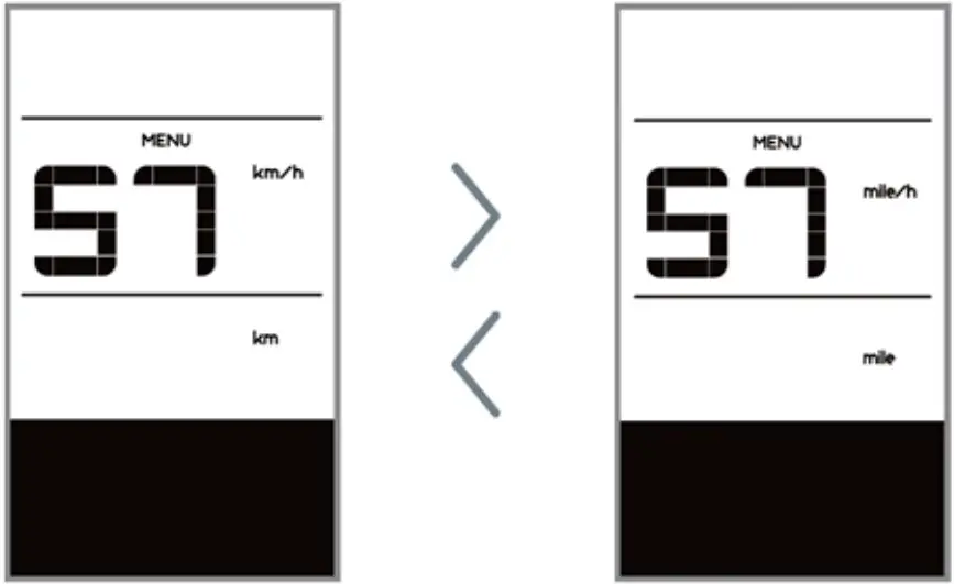 Selection of unit in km/Miles