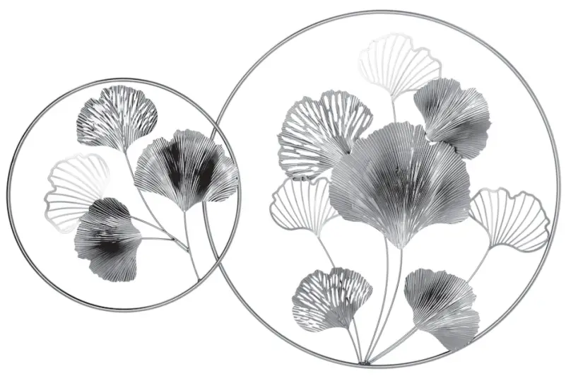 HOMCOM 830-652V00MX Gold 3D Metal Wall Art Modern Ginkgo Leaves Hanging Wall Sculptures Home Decor -