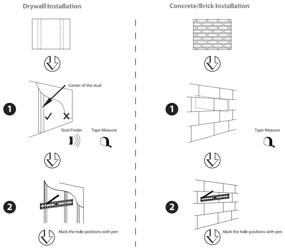 ADJ 190 00009 LED TV Wall Mount - Wall Mount 1