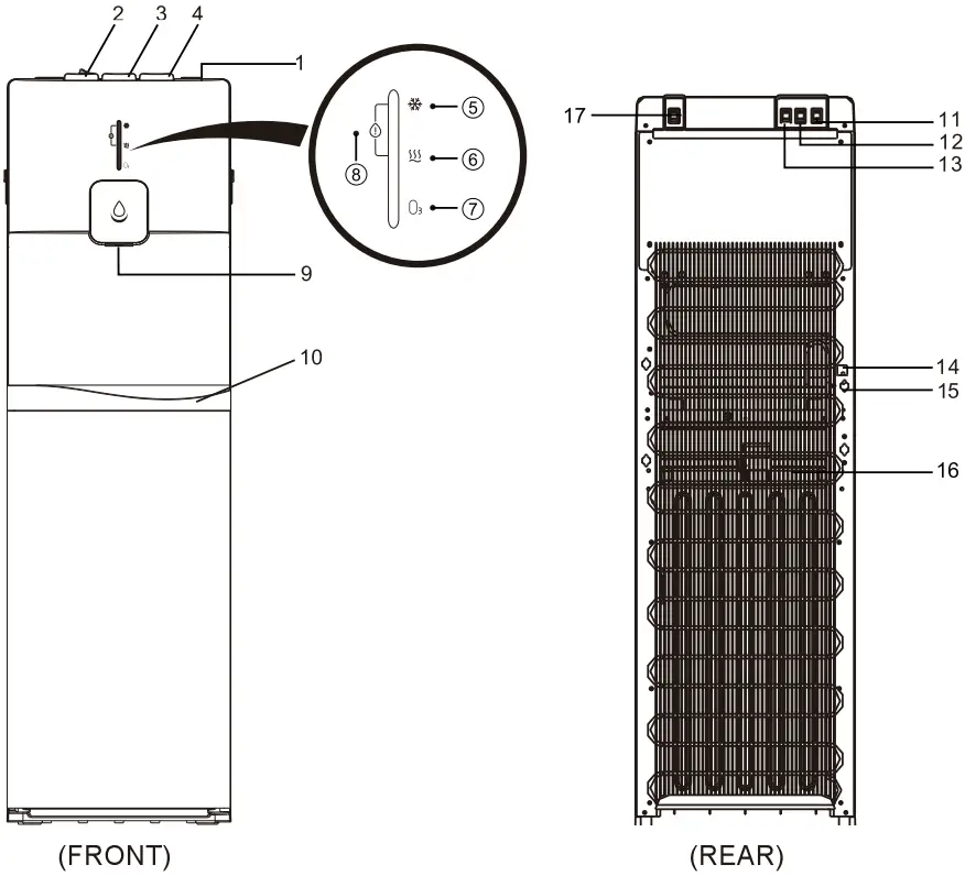 Comfee D1SAXorgv6L Bottom Loading Water Dispenser Express Cooling Water Cooler - Part
