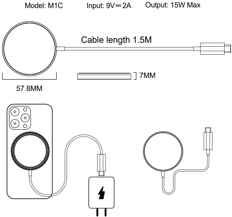 CUCICU M1C Magnetic Wireless Charger