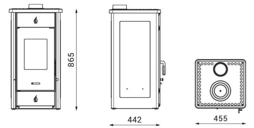 Wamsler TYP 18816 LUKE Fireplace Stove Hatch - drawings