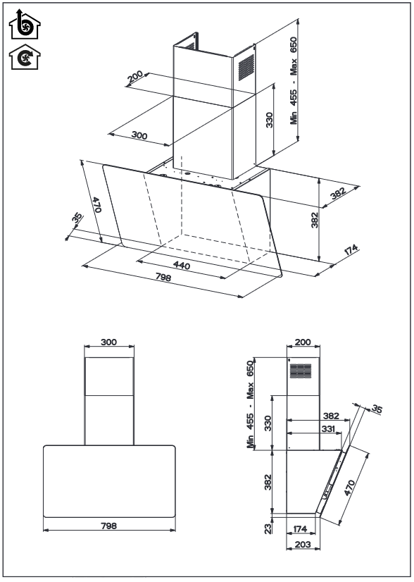 FRANKE FVAS A80 BK Wall Extractor Hood - fig 4
