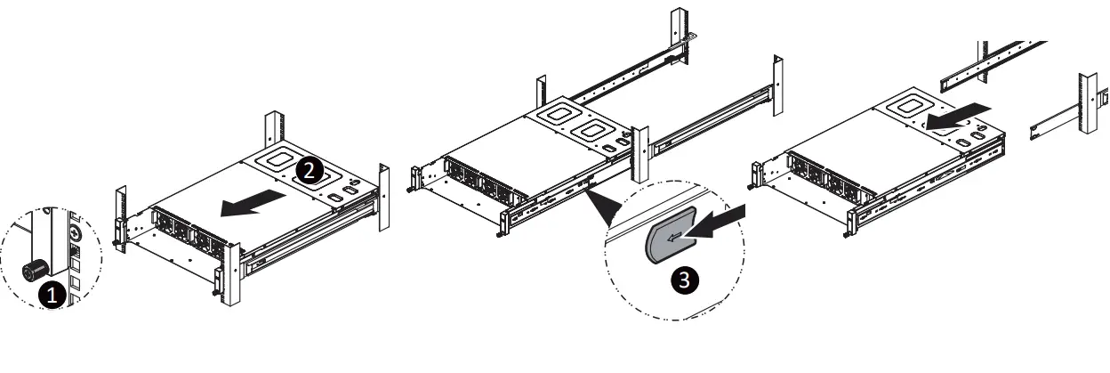 GIGABYTE 25HB2-A66122-K0R Rail Kit - Removing Bracket 1