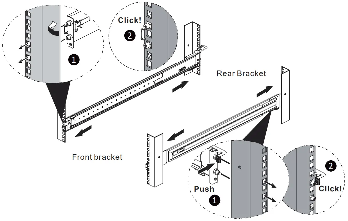 GIGABYTE 25HB2-A66122-K0R Rail Kit - bracket assembly
