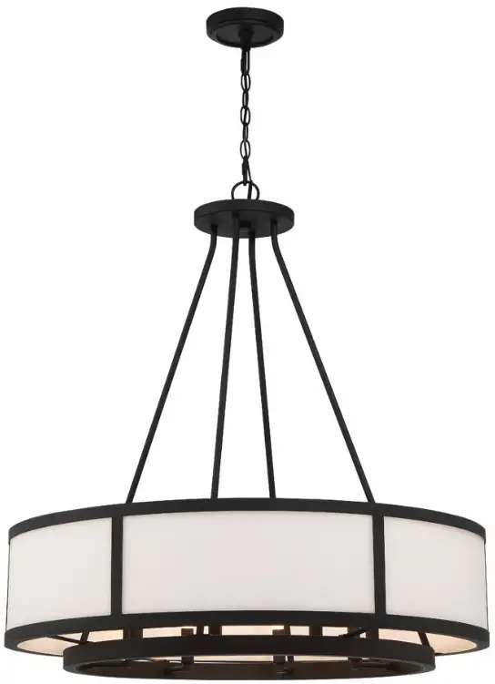 CRYSTORAMA BRY8008BF Bryant Eight Light Chandelier in Black Forged