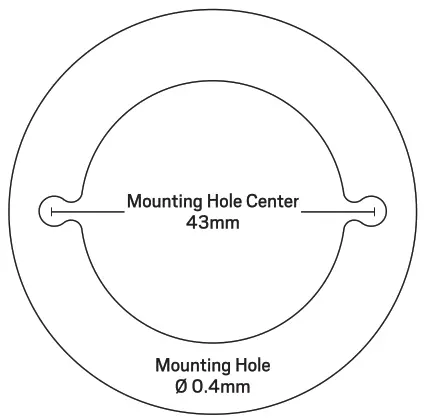 relaxn 709907 LED Bullet Reading Light USB Outlet Black - 1 MOUNTING TEMPLATE
