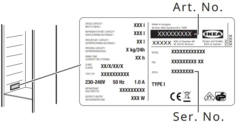 IKEA ISANDE Fridge Freezer - Inspection checklist