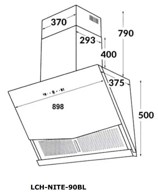 LIVINOX LCH NITE 90BL Range Hood -