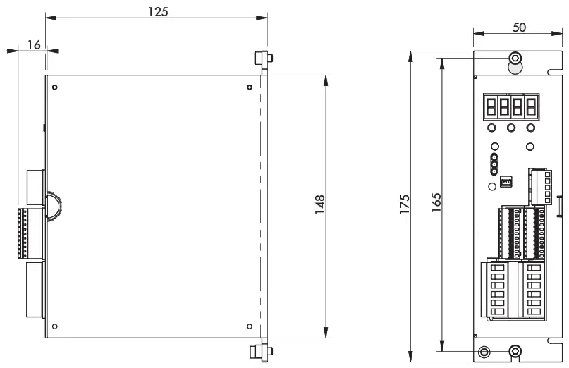 METAL WORK 37D1442001 G2 Fieldbus Drives for Stepping Motors - DIMENSIONS