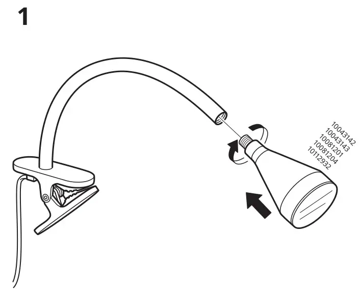 IKEA AA-2147342-4 NÄVLINGE LED Work Lamp - Installation 1