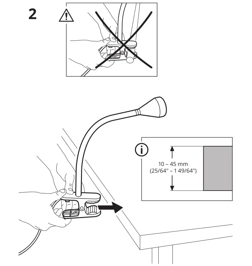 IKEA AA-2147342-4 NÄVLINGE LED Work Lamp - Installation 2