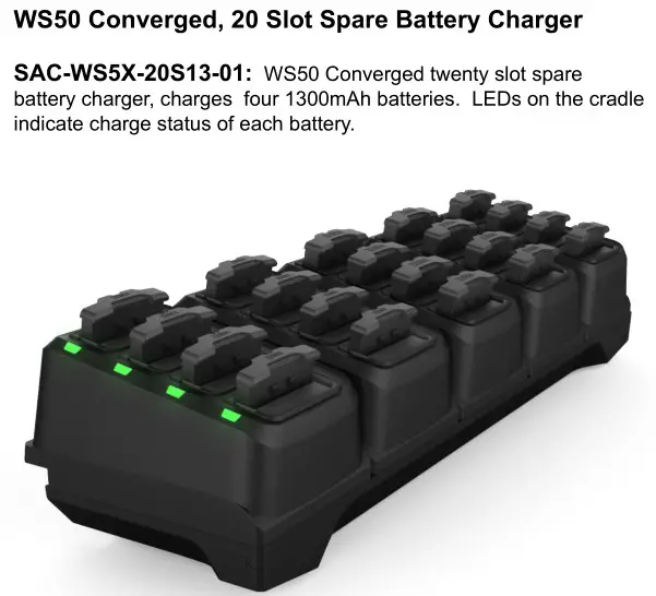 BLUESTAR WS50 Android Wearable Computer - WS50 Converged Multi-Slot Battery Charger