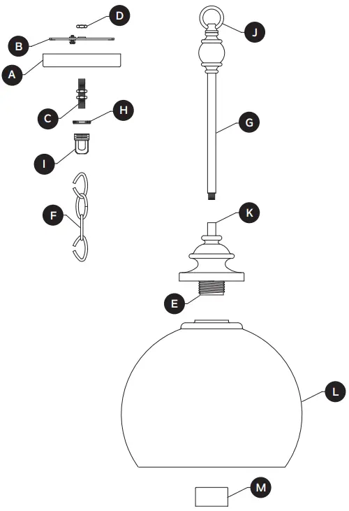 KICHLER 82393 Lecelles 1 Light Classic Bronze Globe Pendant Light-FIG1