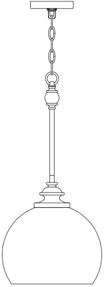 KICHLER 82393 Lecelles 1 Light Classic Bronze Globe Pendant Light-PRODUCT